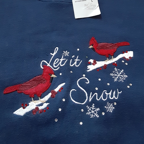 VINTAGE "LET IT SNOW" WOMENS CHRISTMAS CREWNECK - Picture 3 of 4